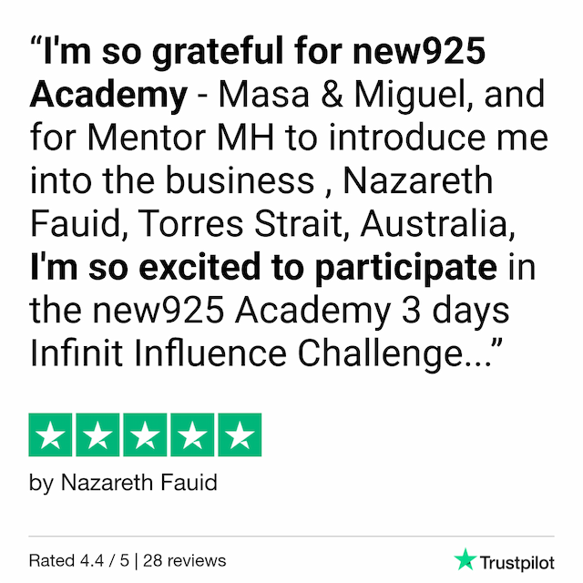 Nazaret testimonial: I>m so grateful for new925 Academy - Masa & Miguel, and for Mentor MH to introduce me into the business , Nazareth Fauid, Torres Strait, Australia, I>m so excited to participate in the new925 Academy 3 days Infinit Influence Challenge...